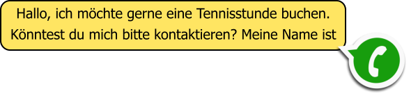 Hallo, ich m�chte gerne eine Tennisstunde buchen. K�nntest du mich bitte kontaktieren? Meine Name ist